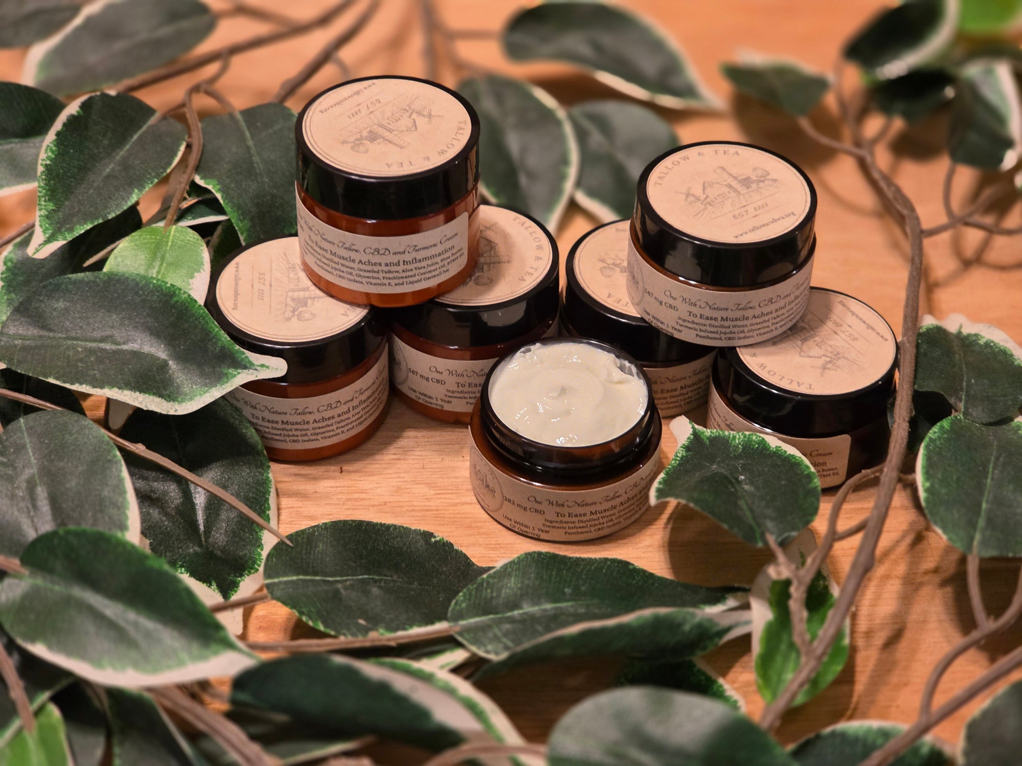 One With Nature Tallow CBD and Turmeric Cream 1 oz